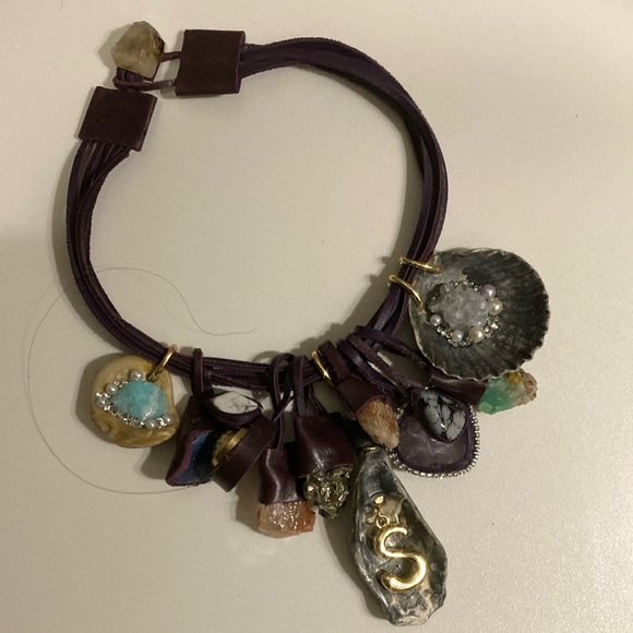 “Superwoman” Artisan Purple and Blue Iridescent Necklace - Picture 5 of 6